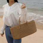 Structured Handwoven Straw Tote Bag (With Drawstring Pouch)