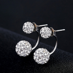 Stud Earrings 925 Sterling Silver Cubic Zirconia