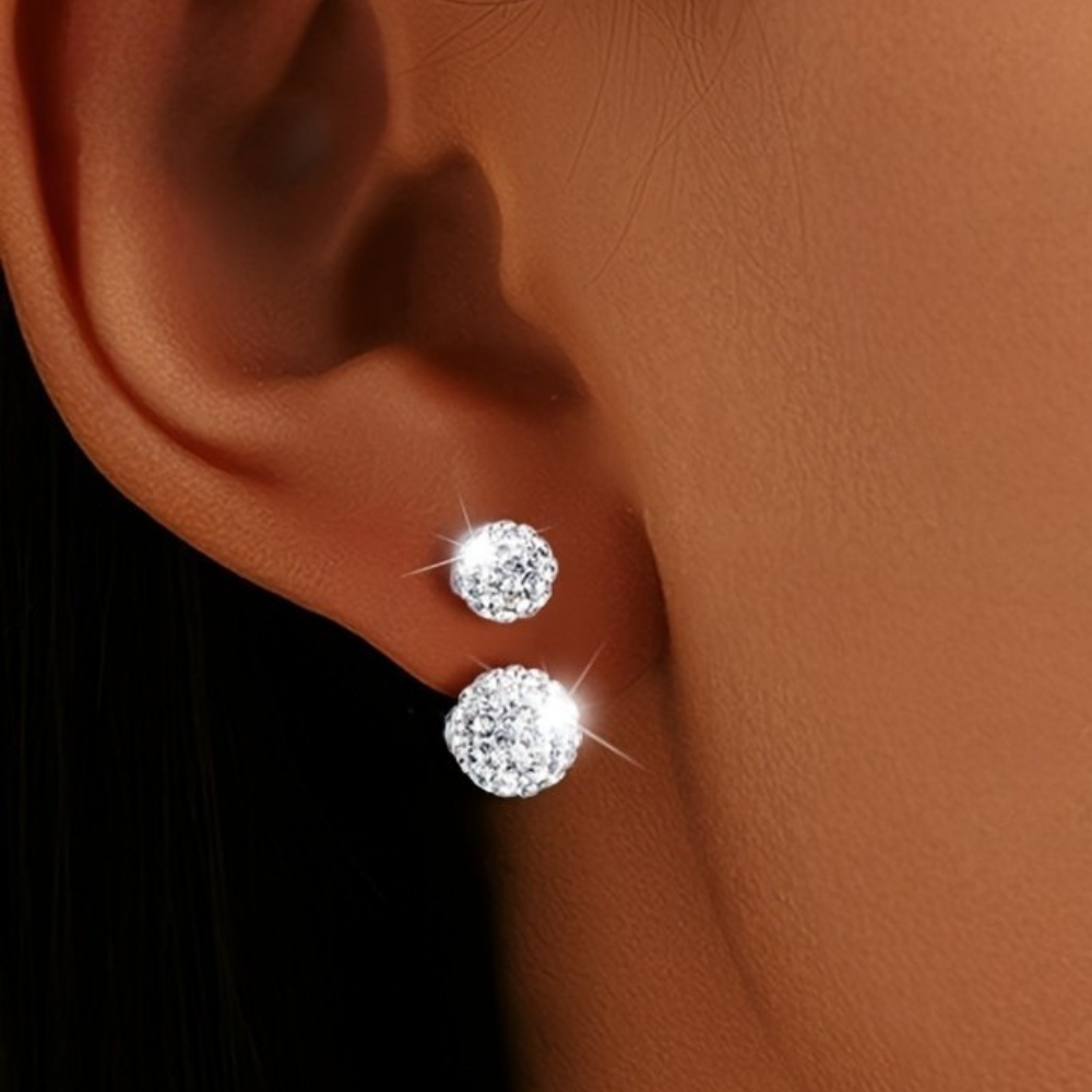 Stud Earrings 925 Sterling Silver Cubic Zirconia