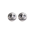 Stud Earrings Handcrafted Pumpkin Skull 925 Sterling Silver