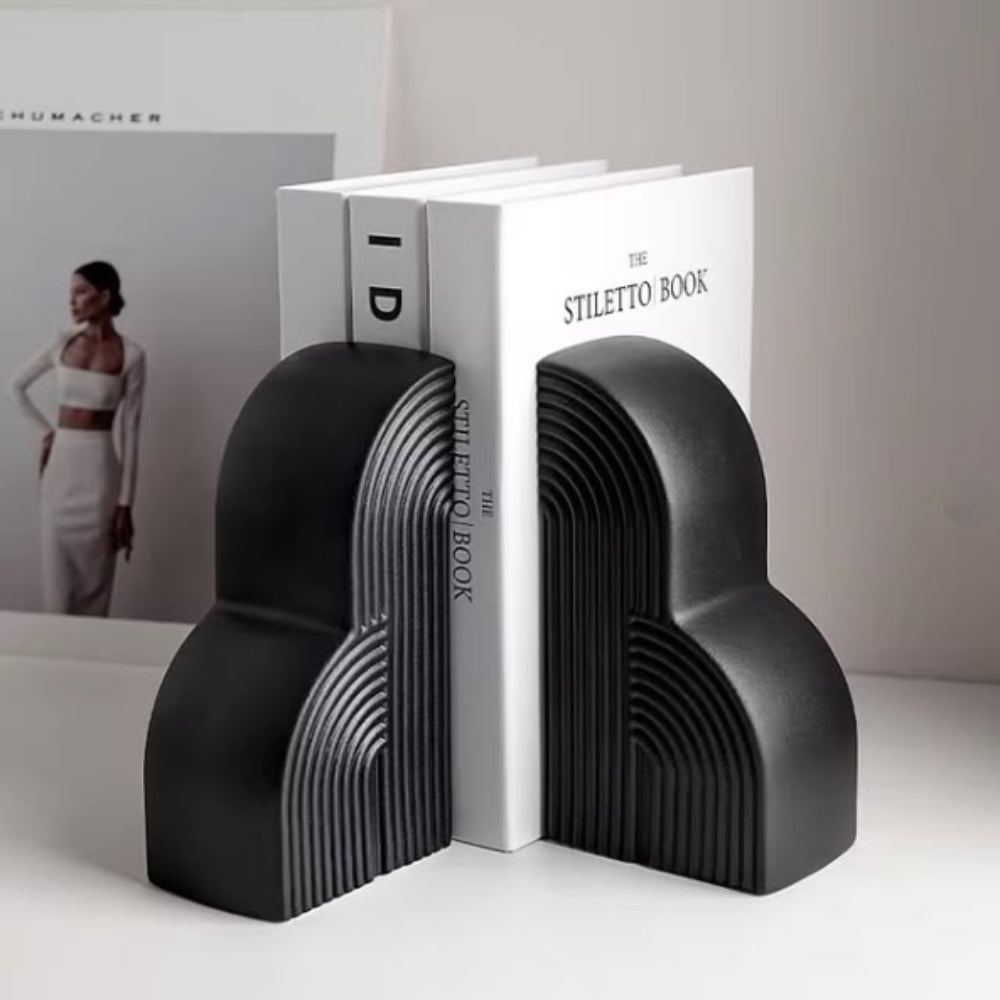 Sturdy Ceramic Cloud-Shaped Bookends (Set of 2)