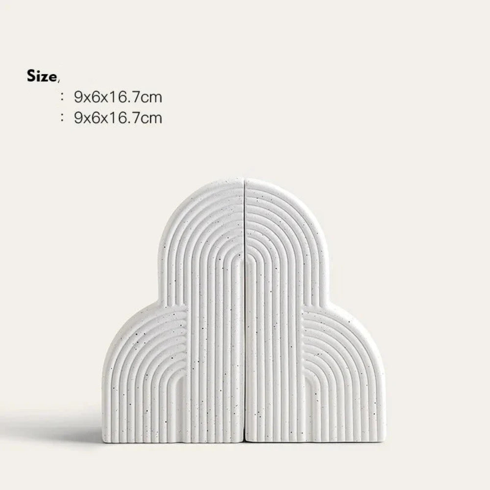 Sturdy Ceramic Cloud-Shaped Bookends (Set of 2)