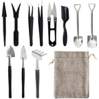Succulent Tool Set 12-Piece Stainless Steel Heads & Linen Bag