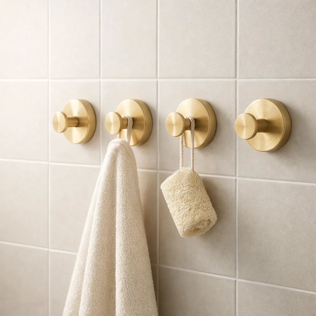 Suction Cup Hooks Stainless Steel Drill-Free Set of 4