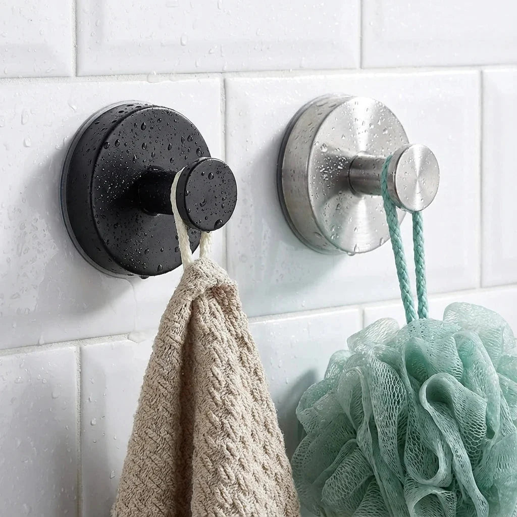 Suction Cup Hooks Stainless Steel Drill-Free Set of 4