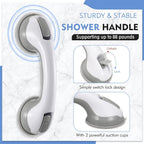 Suction-Mount Locking & Non-Slip Grab Bar (No-Drill Installation)