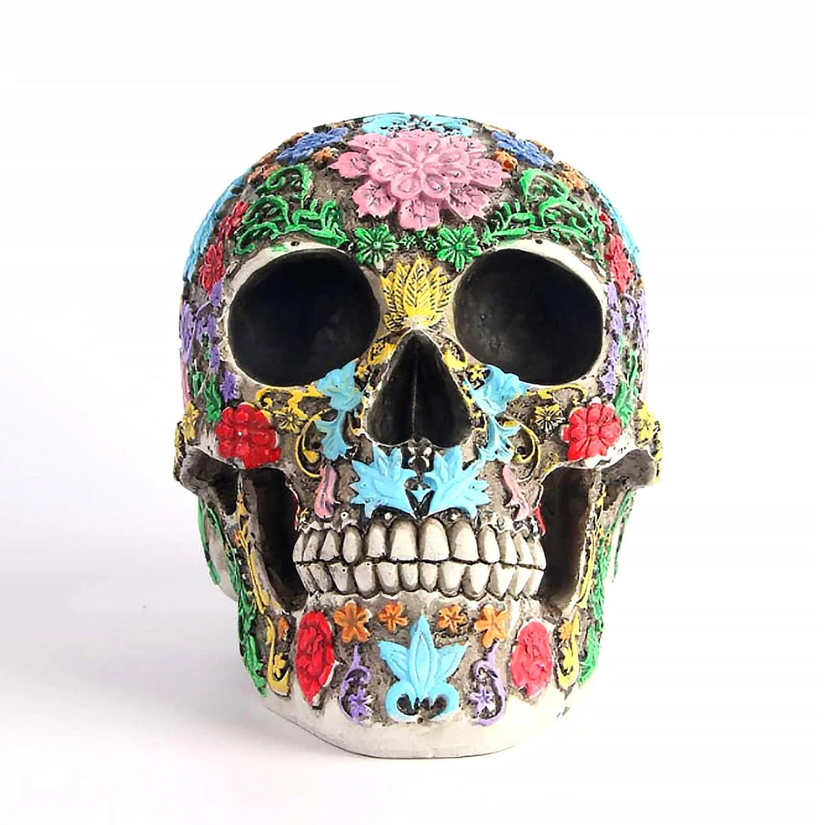 Sugar Skull Figurine Colorful Resin Tabletop Decor