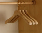 Suit & Coat Hangers Camphor Wood Non-Slip Flocked Rod