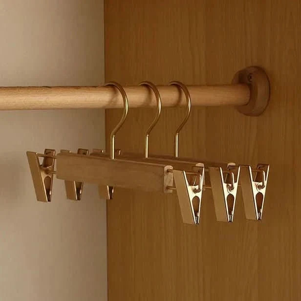 Suit Hanger Wide Contoured Shoulders Adjustable Clips