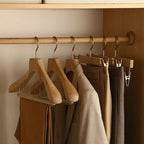 Suit Hanger Wide Contoured Shoulders Adjustable Clips