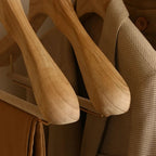 Suit Hanger Wide Contoured Shoulders Adjustable Clips