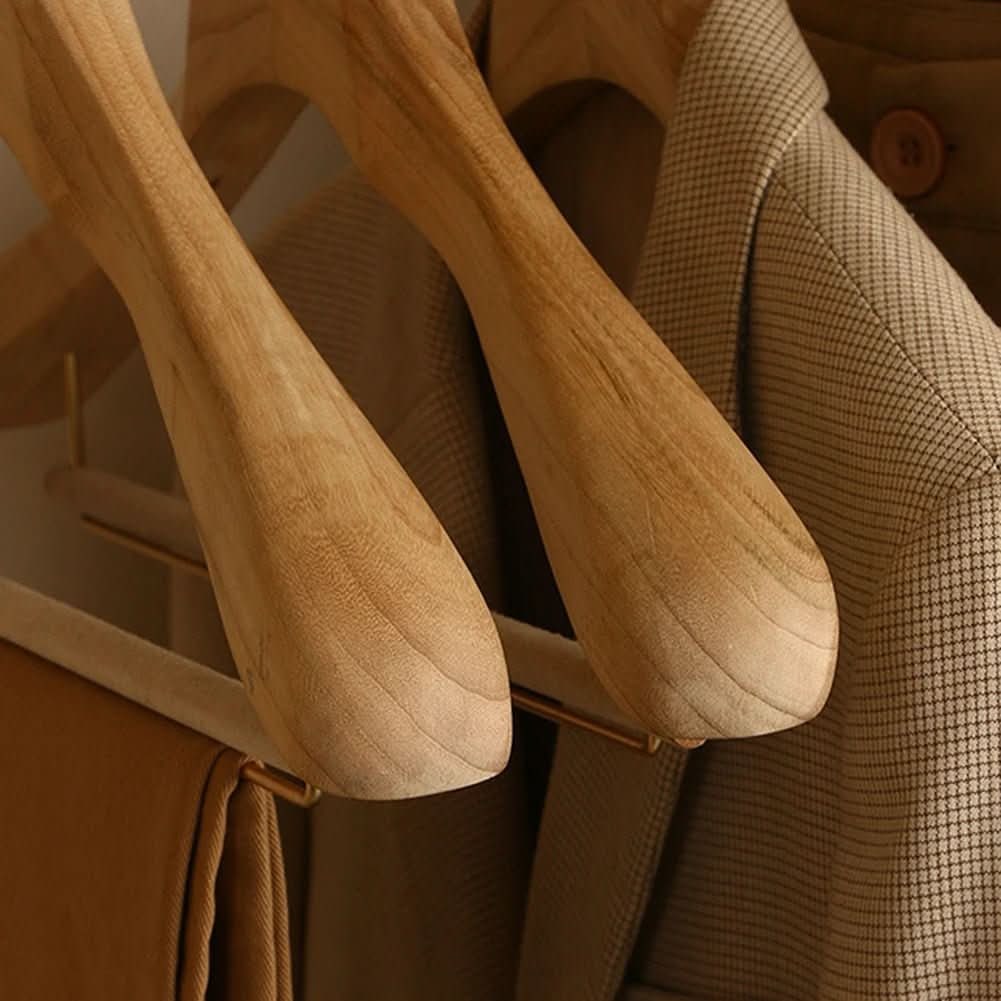 Suit Hanger Wide Contoured Shoulders Adjustable Clips