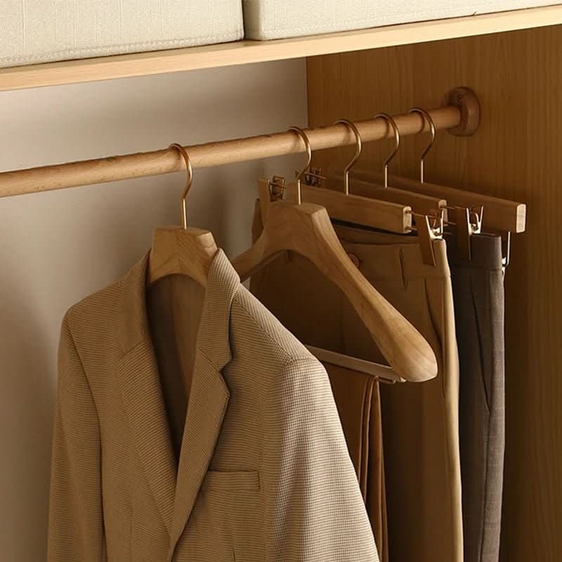 Suit Hanger Wide Contoured Shoulders Adjustable Clips
