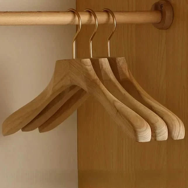 Suit Hanger Wide Contoured Shoulders Adjustable Clips