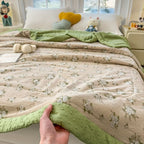 Summer Blanket Lightweight Breathable Floral