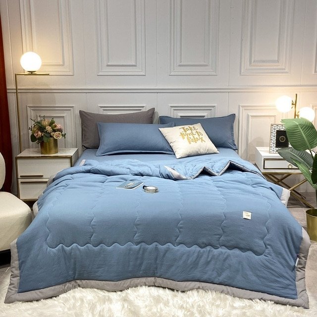 Summer Blanket Moisture-Wicking & Breathable Washed Cotton Blend