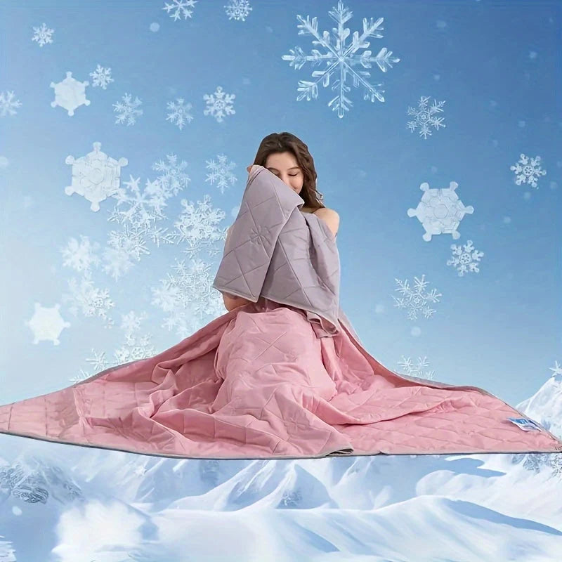 Summer Blanket Reversible Cooling Satin Geometric Stitch