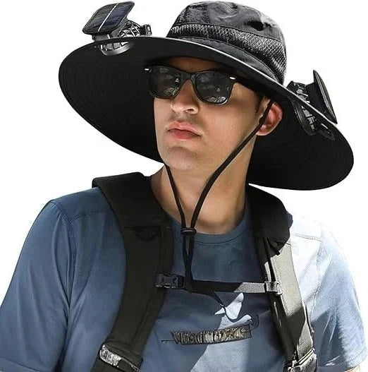 Sun Hat Dual Fan Solar & USB Rechargeable