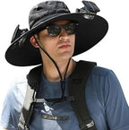 Sun Hat Dual Fan Solar & USB Rechargeable