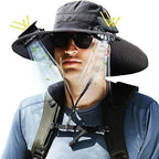Sun Hat Dual Fan Solar & USB Rechargeable