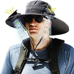 Sun Hat Dual Fans Solar & USB Rechargeable