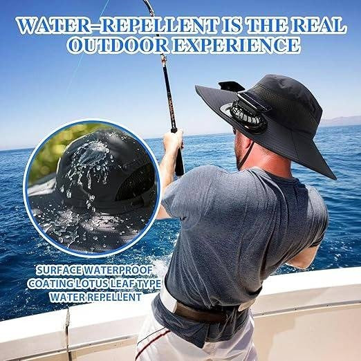 Sun Hat Dual Fans Solar & USB Rechargeable