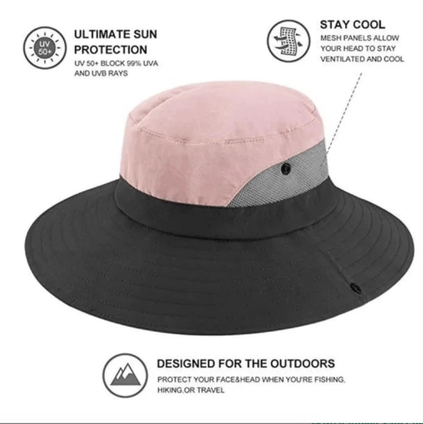 Sun Hat UPF50 Breathable Polyester Adjustable Ponytail Opening