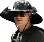 Sun Hat Wide Brim Solar-Powered Fan & USB Backup