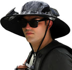 Sun Hat Wide Brim Solar-Powered Fan & USB Backup
