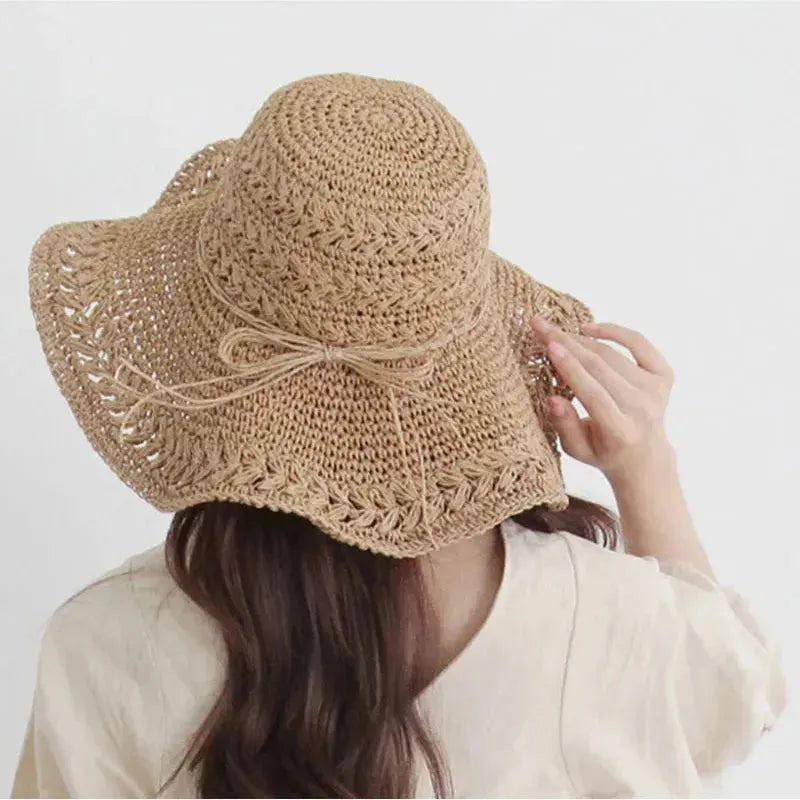 Sun Hat Wide Brim Straw Lightweight UV Protection