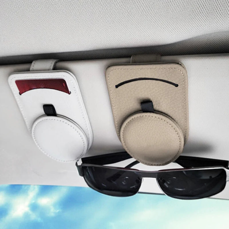 Sun Visor Glasses Holder Slim Clip-On Card Storage