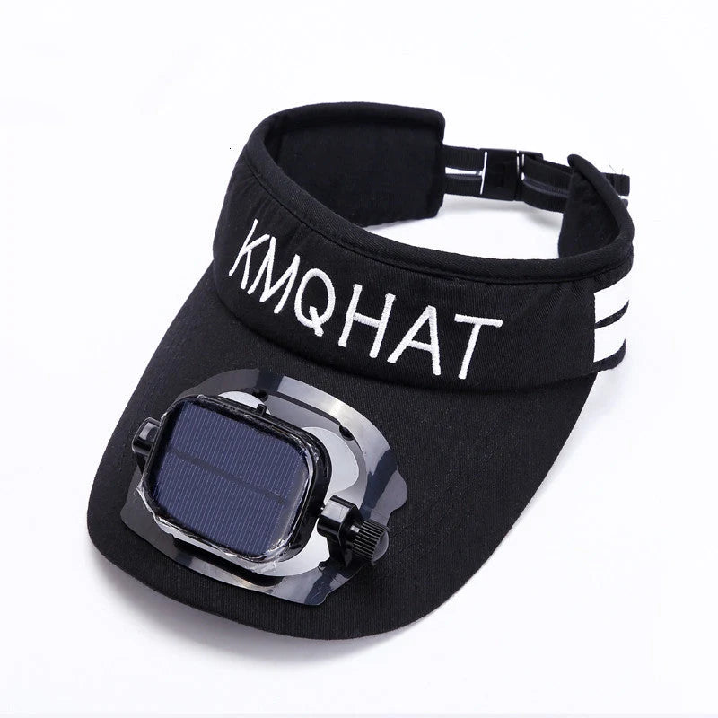 Sun Visor Hat Solar-Powered Fan USB Rechargeable