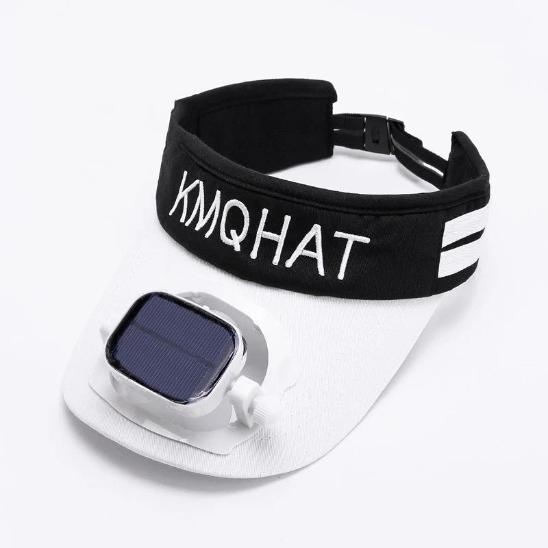 Sun Visor Hat Solar-Powered Fan USB Rechargeable