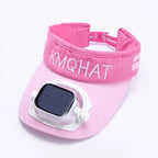 Sun Visor Hat Solar-Powered Fan USB Rechargeable