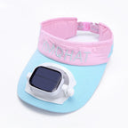 Sun Visor Hat Solar-Powered Fan USB Rechargeable