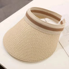 Sun Visor Wide Brim Straw Adjustable Fit