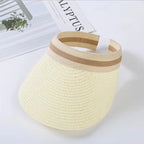 Sun Visor Wide Brim Straw Adjustable Fit