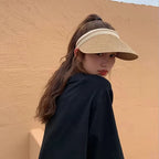 Sun Visor Wide Brim Straw Adjustable Fit