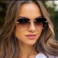 Sunglasses Rimless Rectangular UV400 Lightweight & Anti-Glare