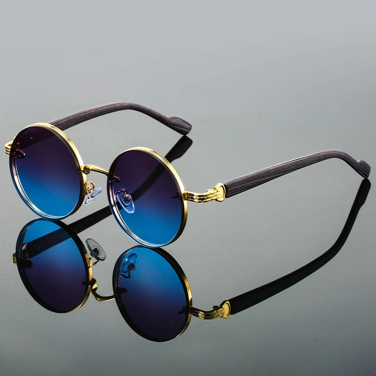 Sunglasses Round Frame UV400 Scratch-Resistant Lenses