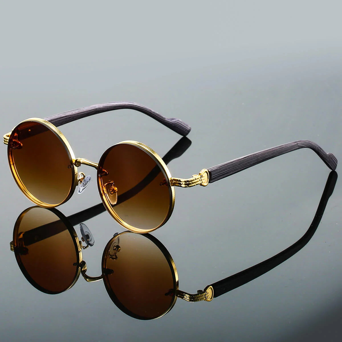 Sunglasses Round Frame UV400 Scratch-Resistant Lenses