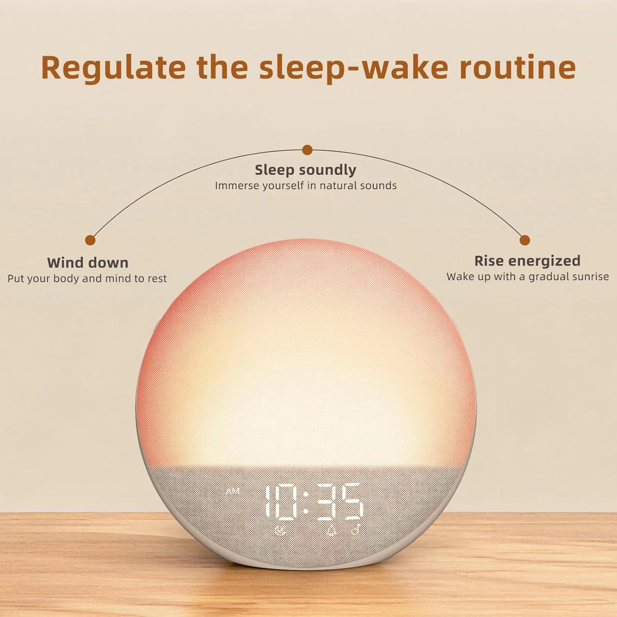 Sunrise Alarm Clock Gradual Dawn Light & Touch Controls