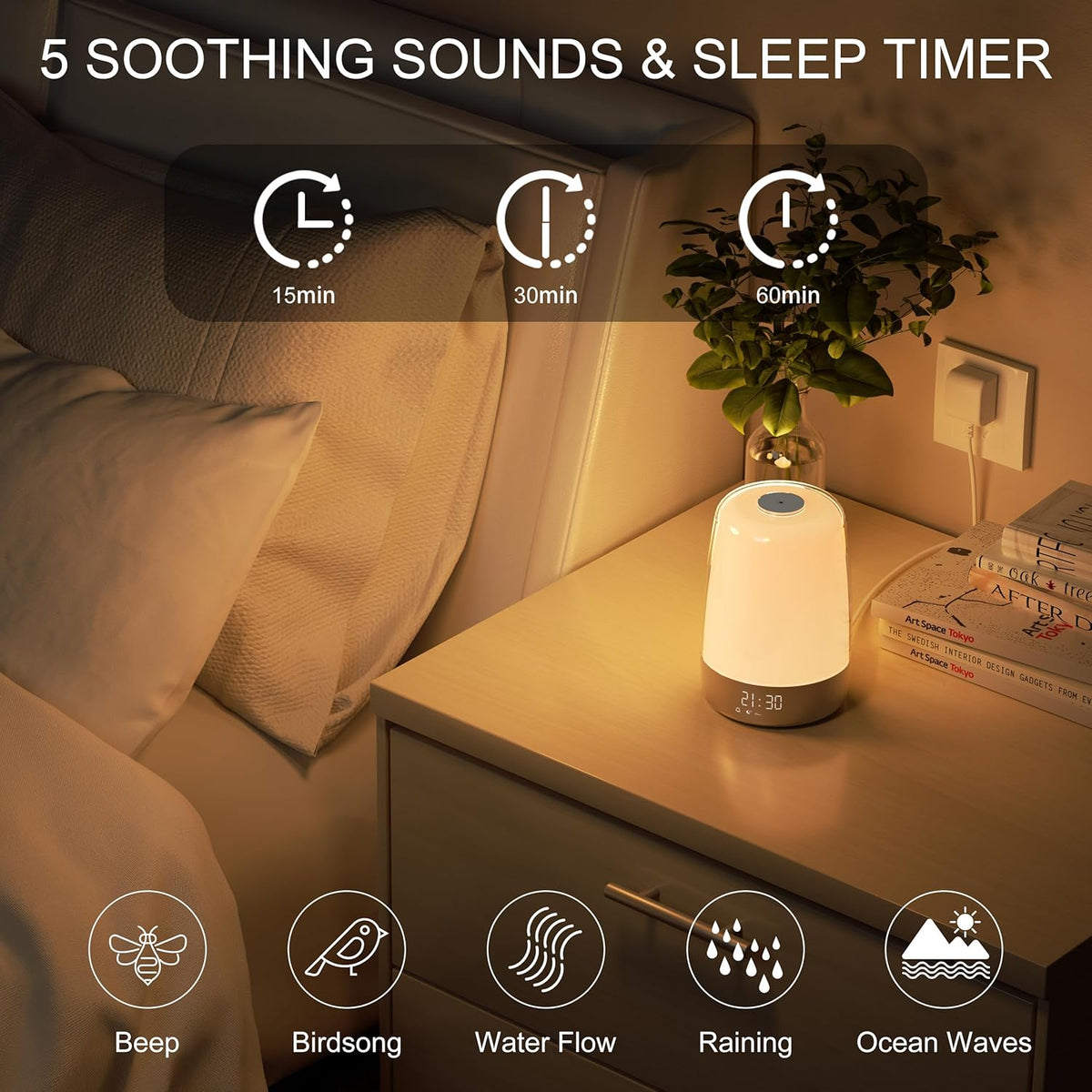 Sunrise Simulation & Nature Sounds Wake-Up Light (USB-C Rechargeable)