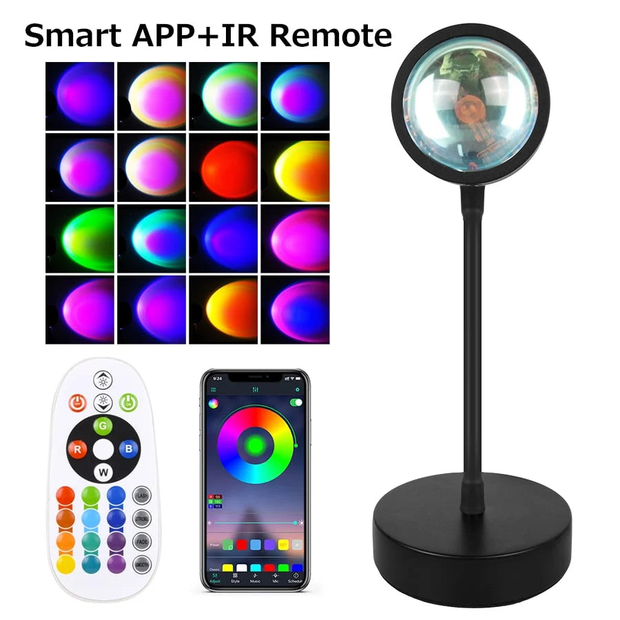 Sunset Lamp Projector Adjustable Head & USB Powered