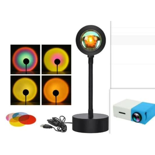 Sunset Lamp Projector Adjustable Head & USB Powered