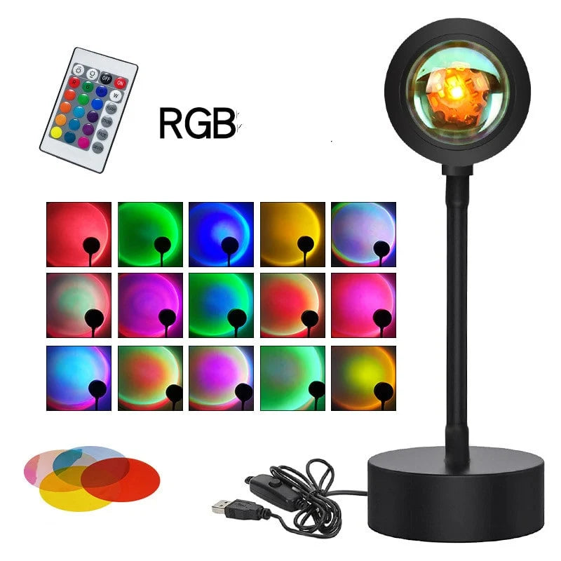 Sunset Lamp Projector Adjustable Head & USB Powered