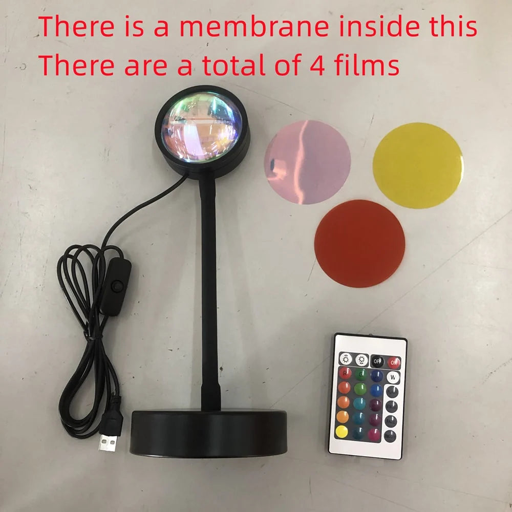 Sunset Lamp Projector Adjustable Head & USB Powered