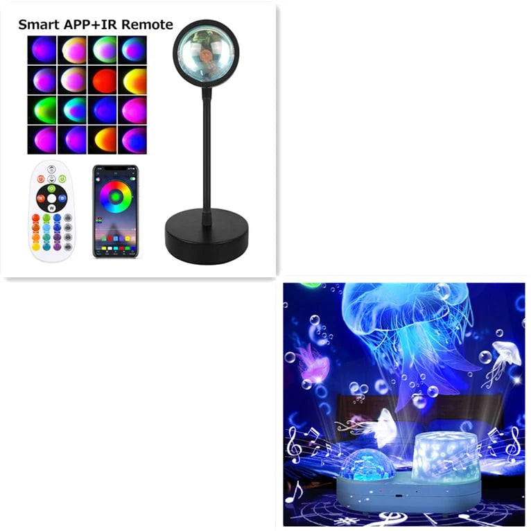 Sunset Lamp Projector Adjustable Head & USB Powered