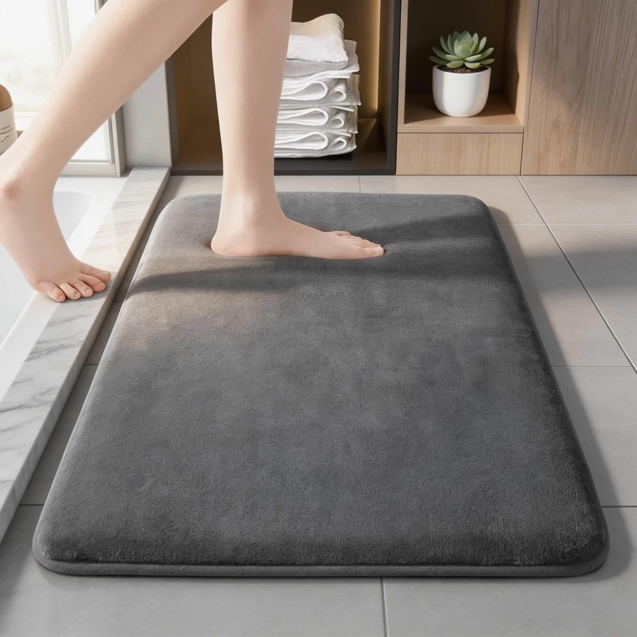 Super-Absorbent & Quick-Drying Coral Velvet Bath Mat