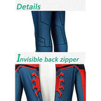 Superhero Costume 3D Lifelike Print Removable Mask Stretch Fit